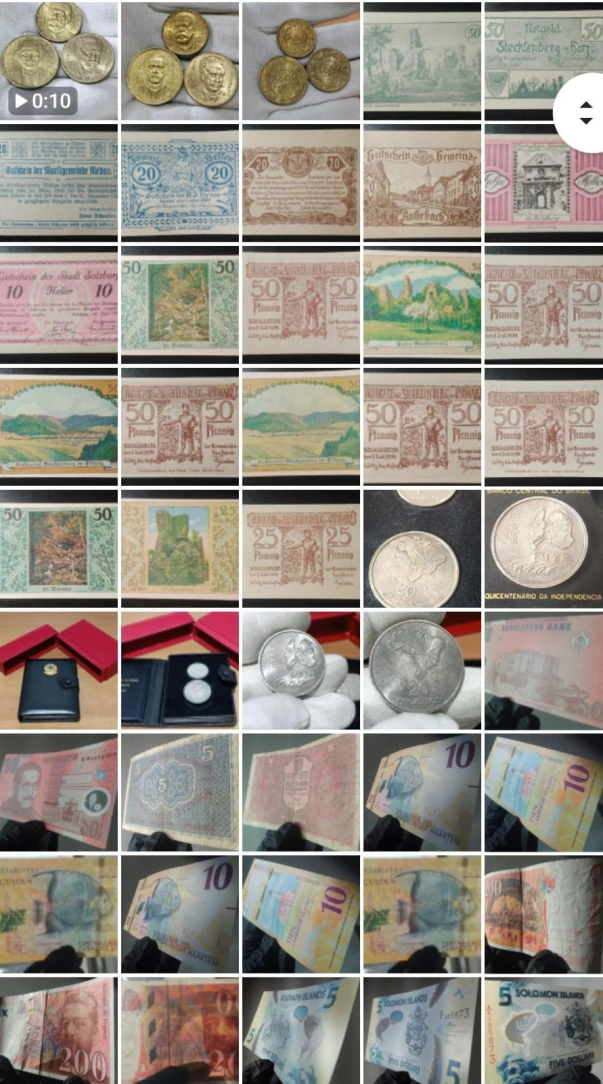 Moedas e notas classicas